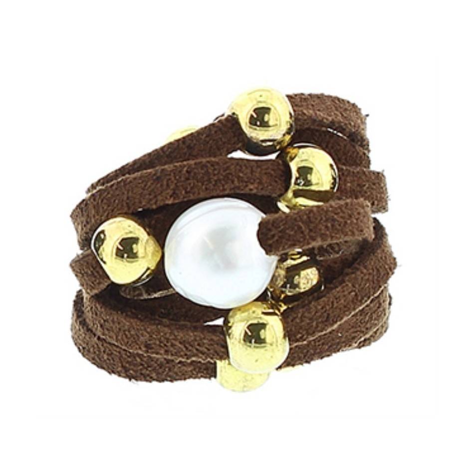 ANILLO ANTELINA CUENTAS METAL PERLA CULTIVADA