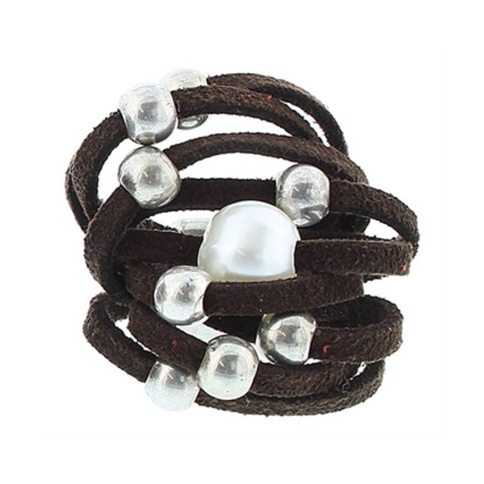 ANILLO ANTELINA CUENTAS METAL PERLA CULTIVADA