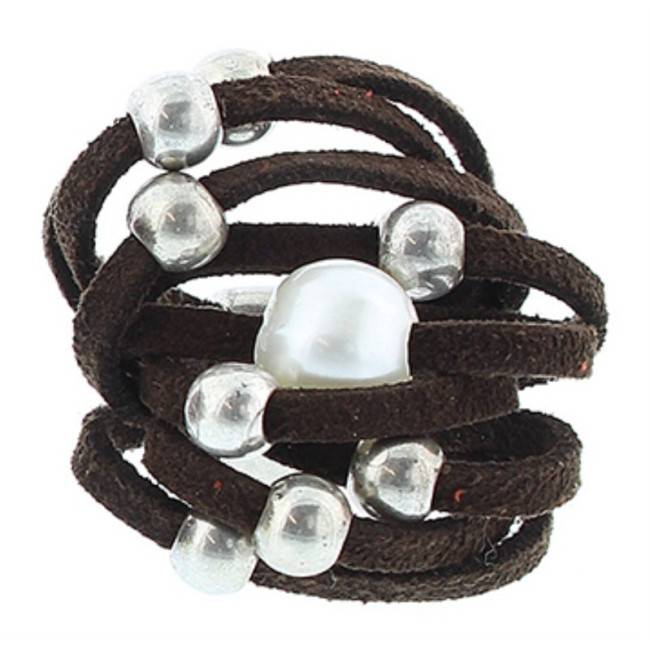 ANILLO ANTELINA CUENTAS METAL PERLA CULTIVADA