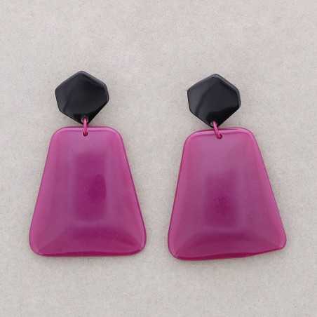 RESIN GEOMETRIC SHAPE PENDANT EARRINGS