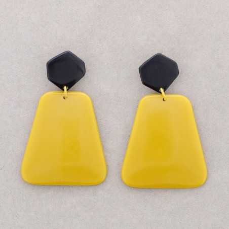 RESIN GEOMETRIC SHAPE PENDANT EARRINGS