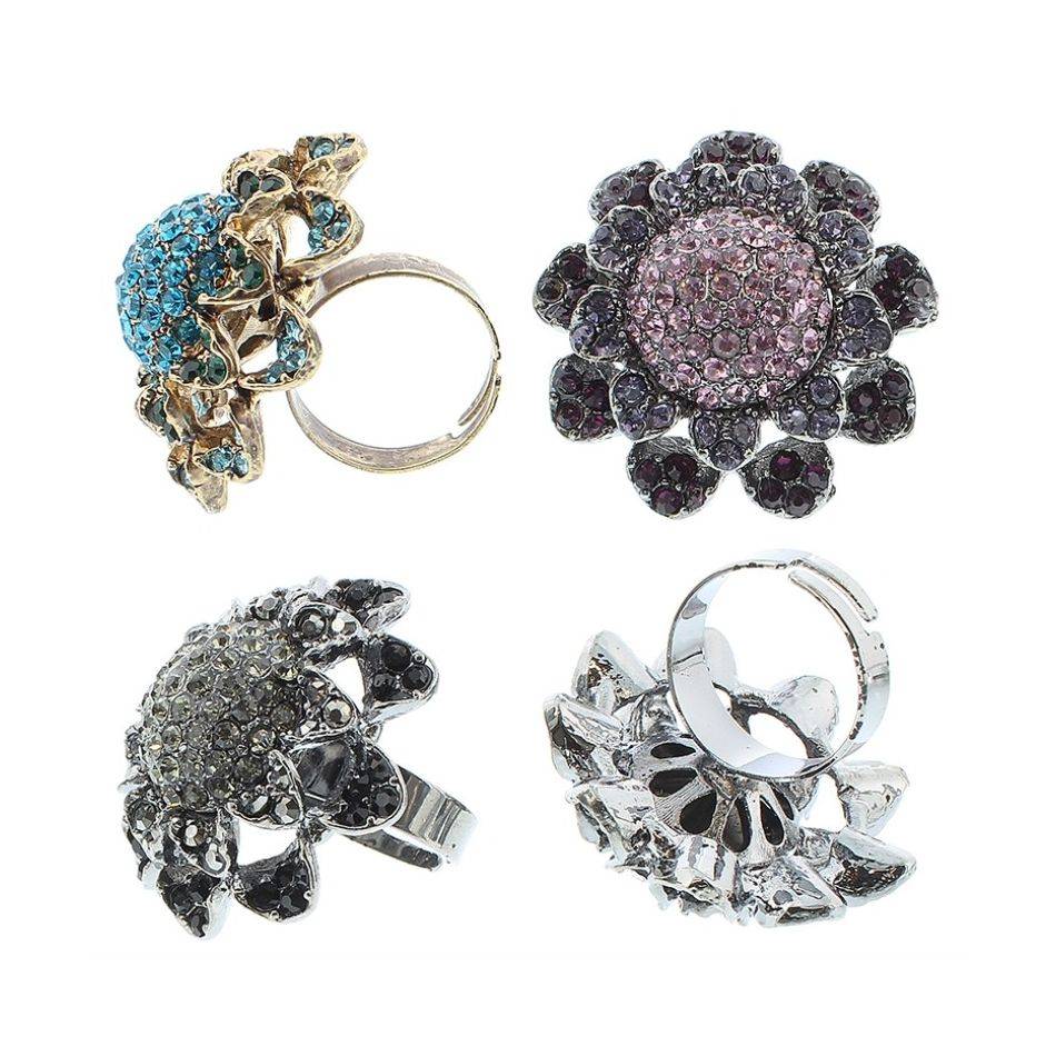 ANILLO METAL CRISTALES