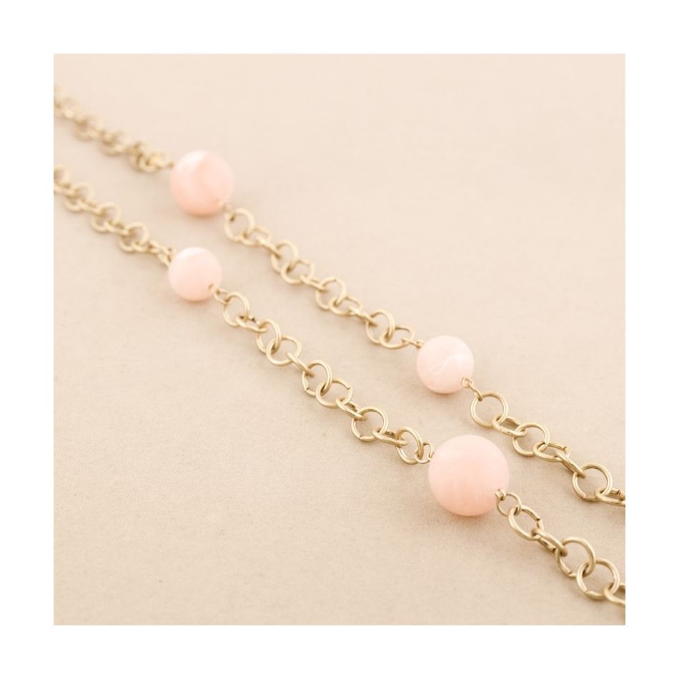 COLLAR LARGO ESLABONES METAL BOLAS
