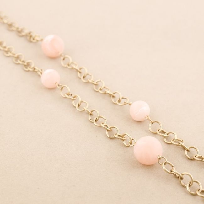 COLLAR LARGO ESLABONES METAL BOLAS