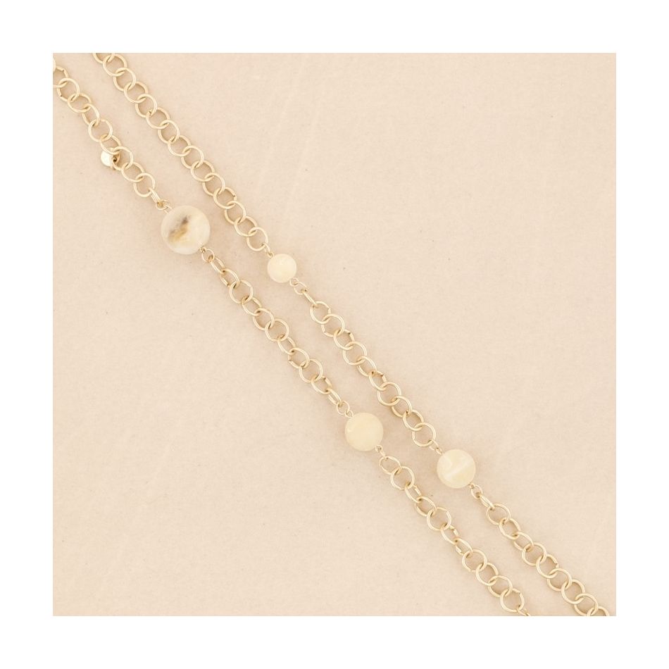 COLLAR LARGO ESLABONES METAL BOLAS