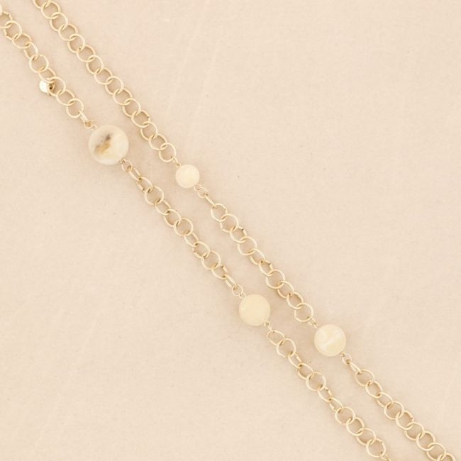 COLLAR LARGO ESLABONES METAL BOLAS