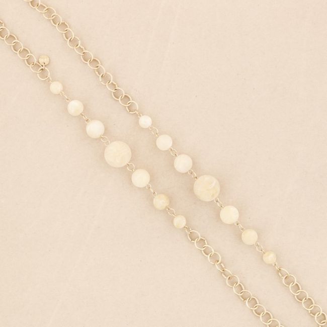 COLLAR LARGO ESLABONES METAL BOLAS
