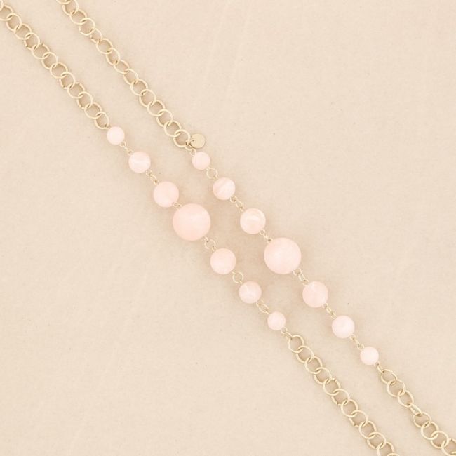 LONG NECKLACE METAL LINKS BALL