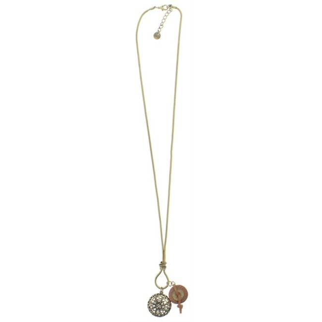 COLLAR LARGO COLG.METAL CUERO