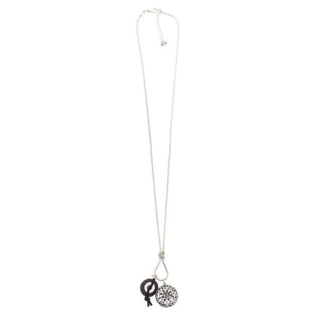 COLLAR LARGO COLG.METAL CUERO