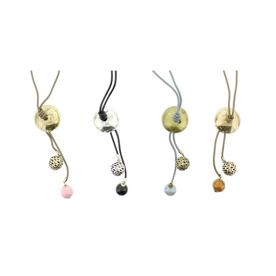 LONG PENDANT NECKLACE CERAMIC METAL
