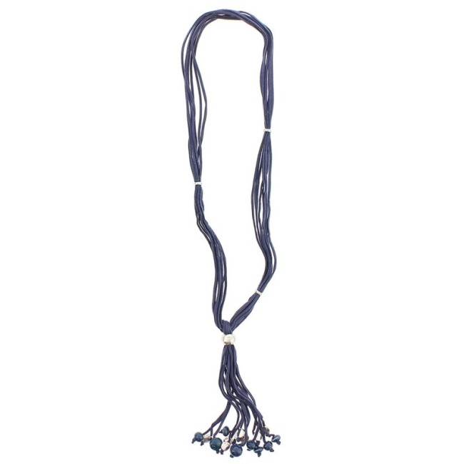 LONG NECKLACE METAL CERAMIC PENDANT