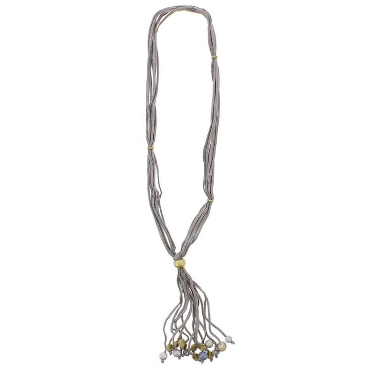 LONG NECKLACE METAL CERAMIC PENDANT 2