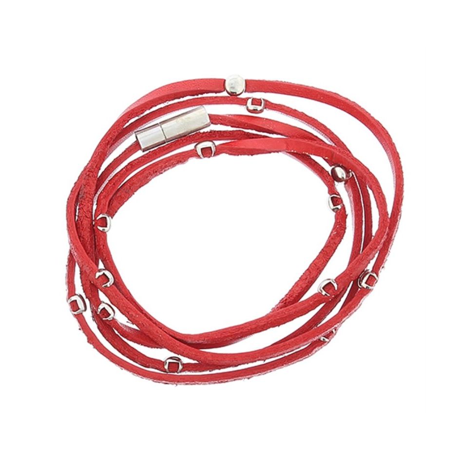 LEATHER BRACELET WITH RIVETS