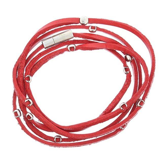 LEATHER BRACELET WITH RIVETS