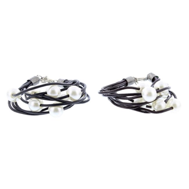 PULSERA CUERO CUENTAS