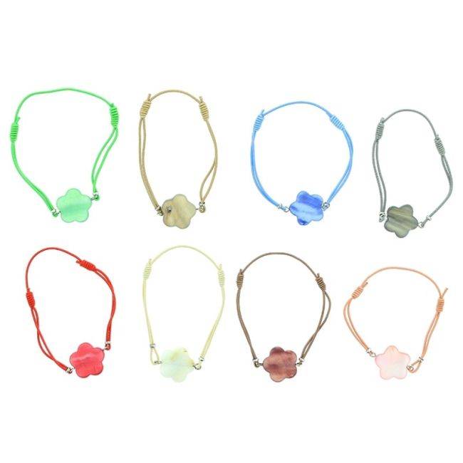 PULSERA GOMITA CUENTA  NÁCAR