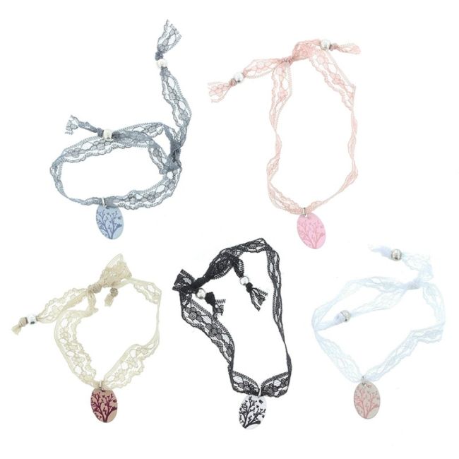 PULSERA PUNTILLA COLG. ESTAMPADO