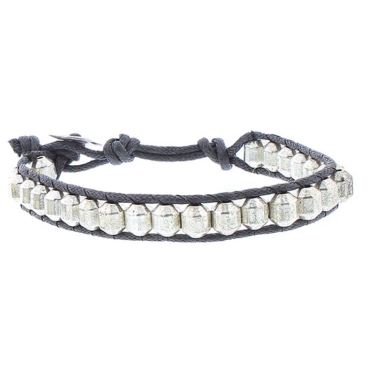 CORD BRACELET WITH METAL BEADS 2