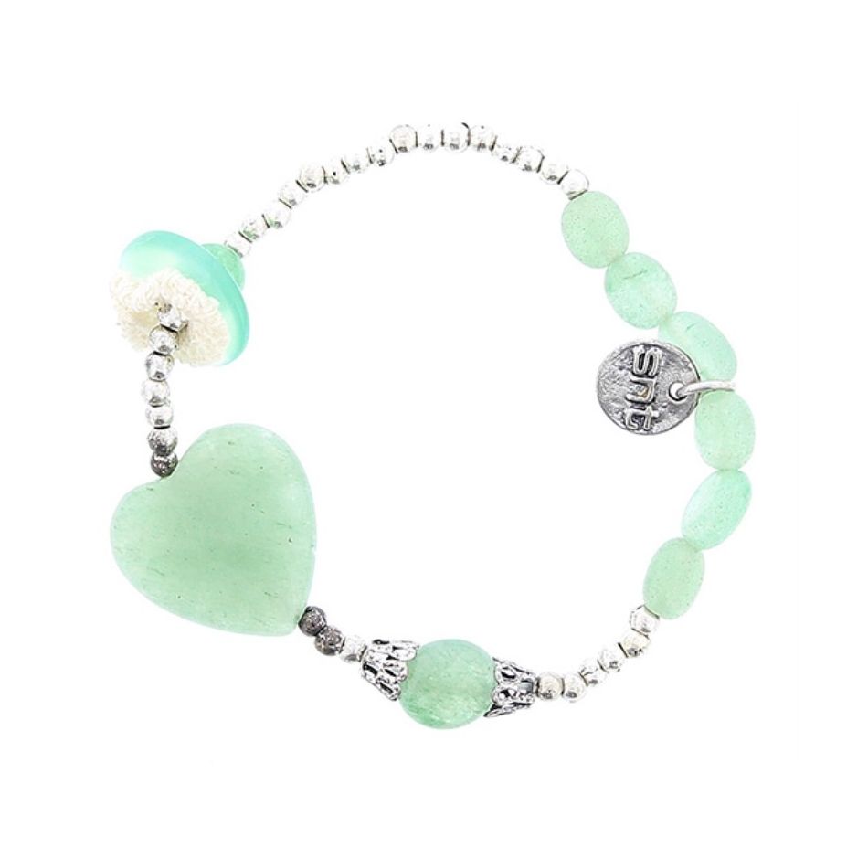 PULSERA CUENTAS METAL PIEDRAS