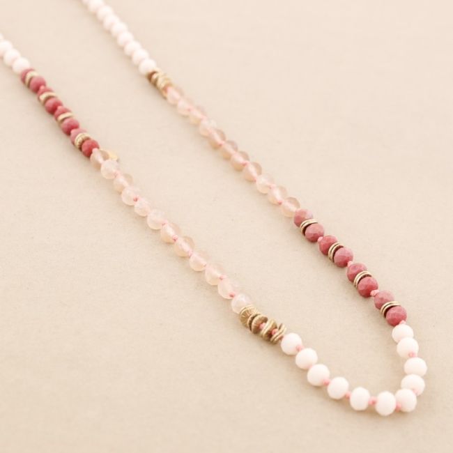 METAL CRYSTAL BEADS LONG NECKLACE