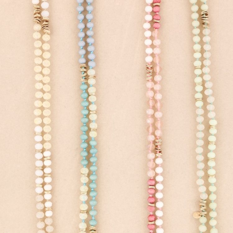 METAL CRYSTAL BEADS LONG NECKLACE 2