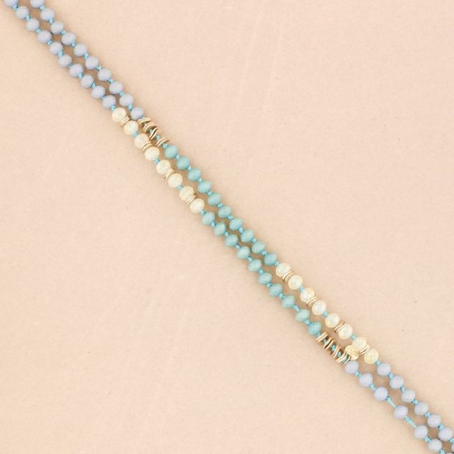 METAL CRYSTAL BEADS LONG NECKLACE