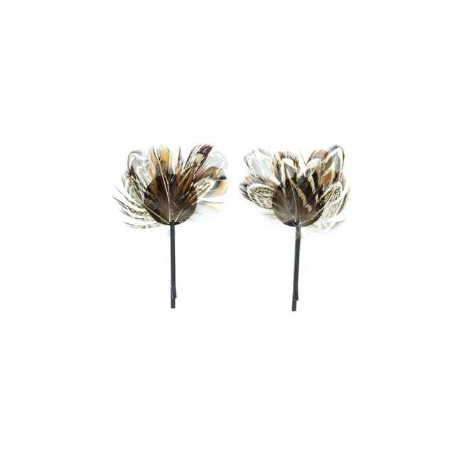 FEATHERED HAIRPIN PAIR