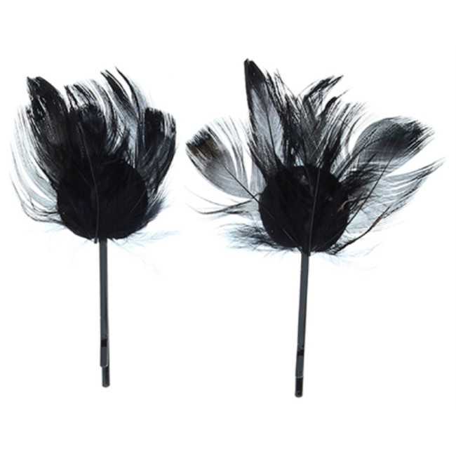 FEATHERED HAIRPIN PAIR