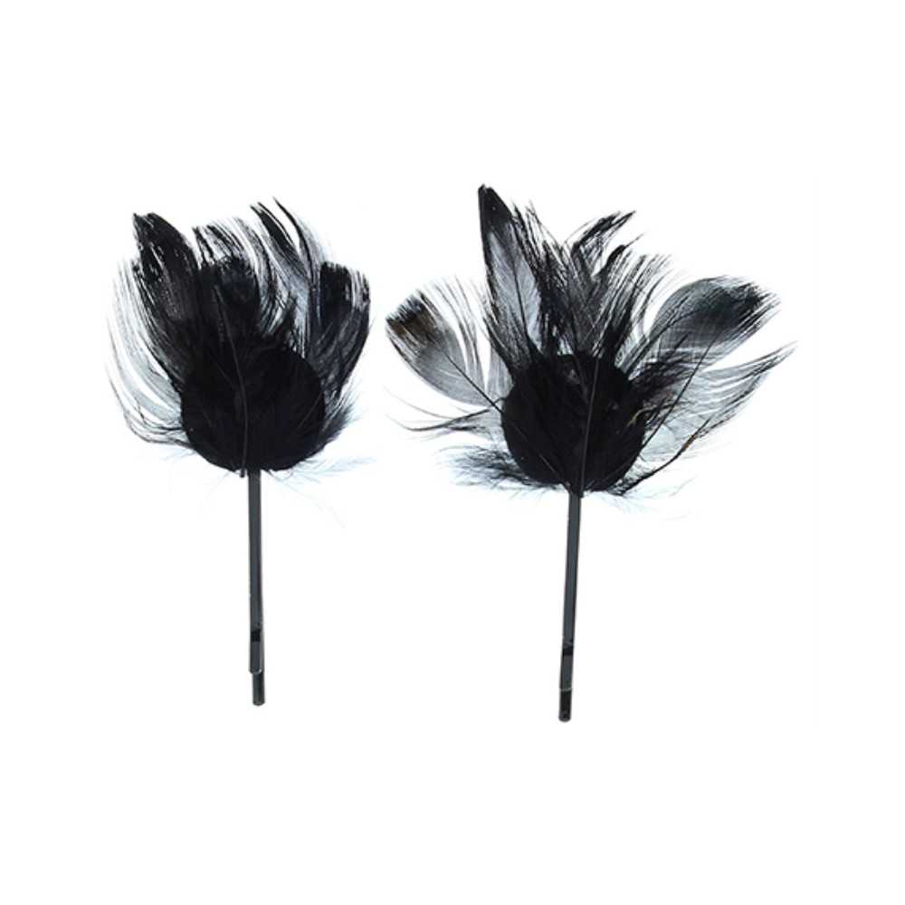 FEATHERED HAIRPIN PAIR