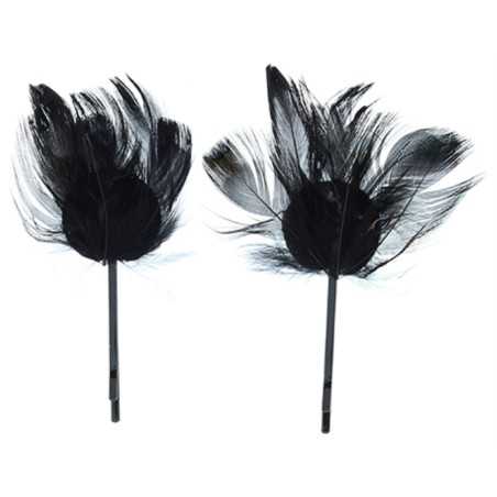 FEATHERED HAIRPIN PAIR