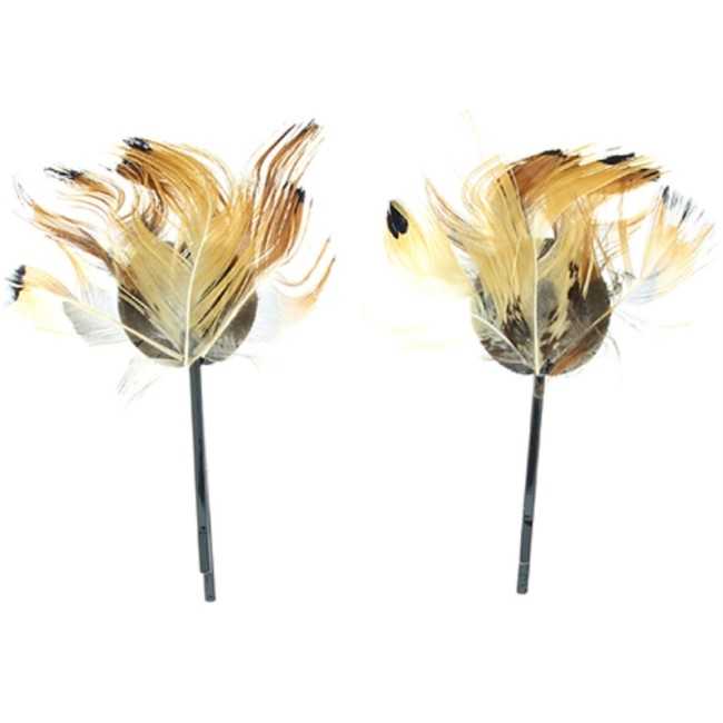 FEATHERED HAIRPIN PAIR