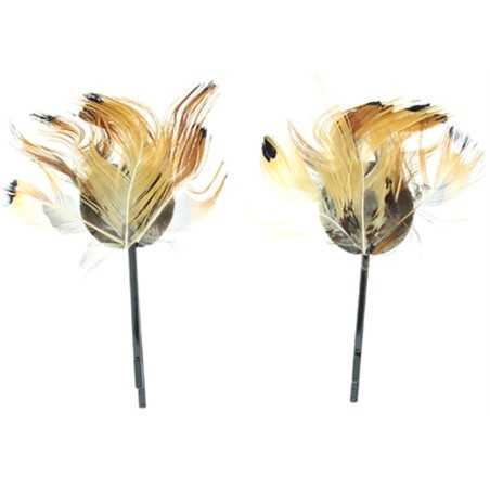 FEATHERED HAIRPIN PAIR