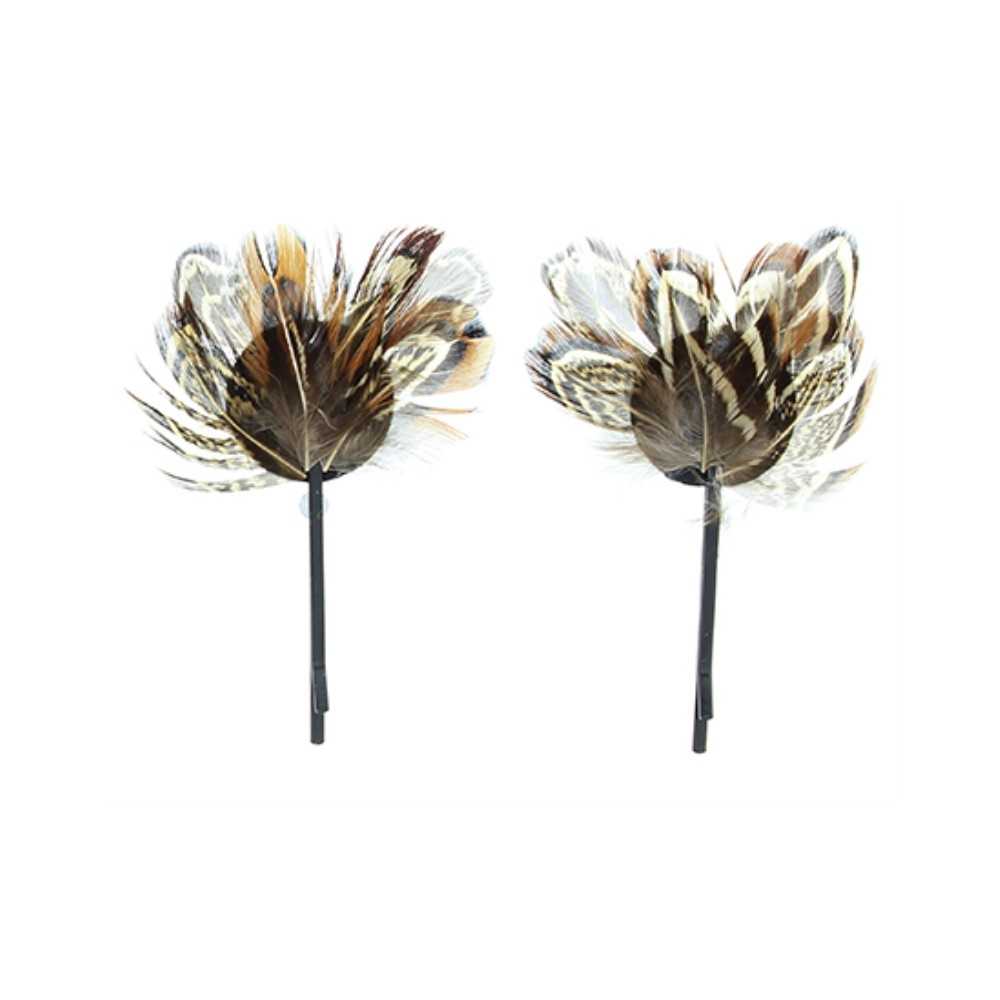 FEATHERED HAIRPIN PAIR