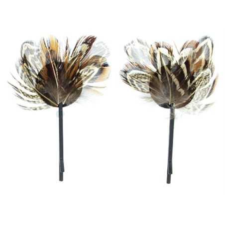 FEATHERED HAIRPIN PAIR