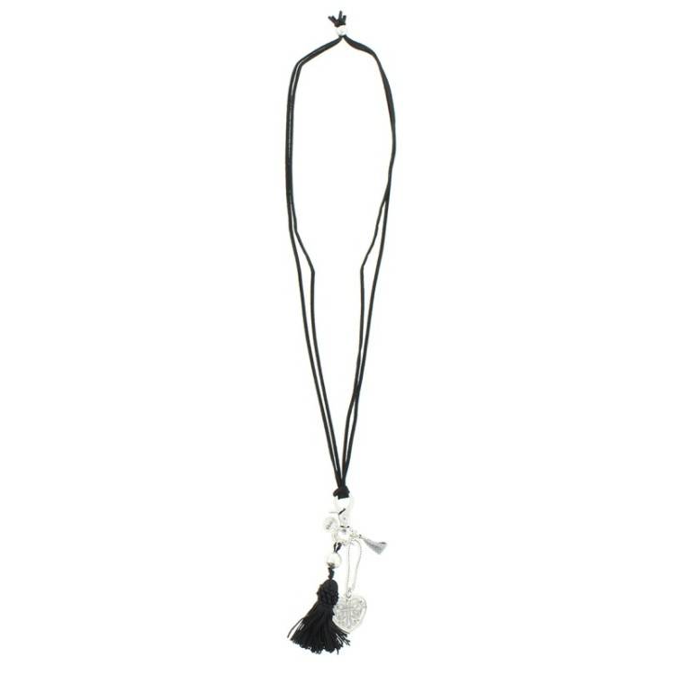 LONG NECKLACE METAL BEADS FRINGES 2