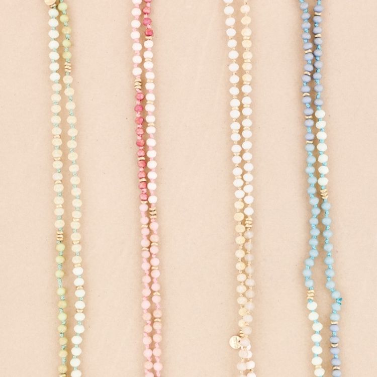 METAL CRYSTAL BEADS LONG NECKLACE 2