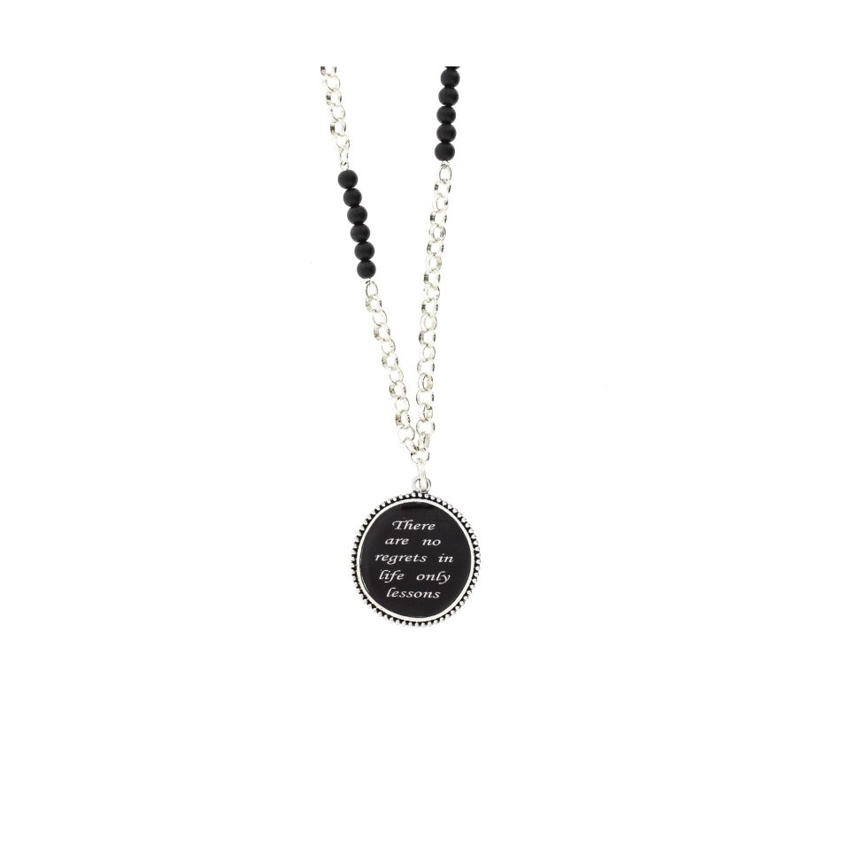 LONG PENDANT NECKLACE METAL ?There are no regrets in life, only lessons.?