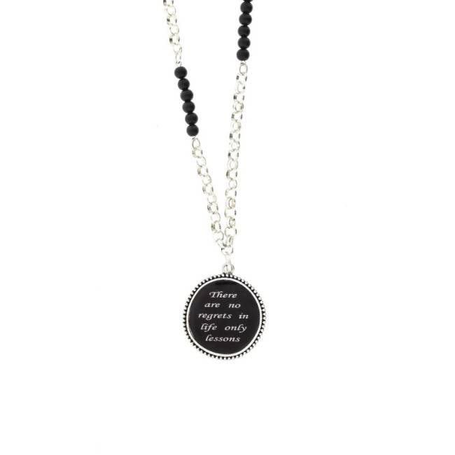 LONG PENDANT NECKLACE METAL ?There are no regrets in life, only lessons.?