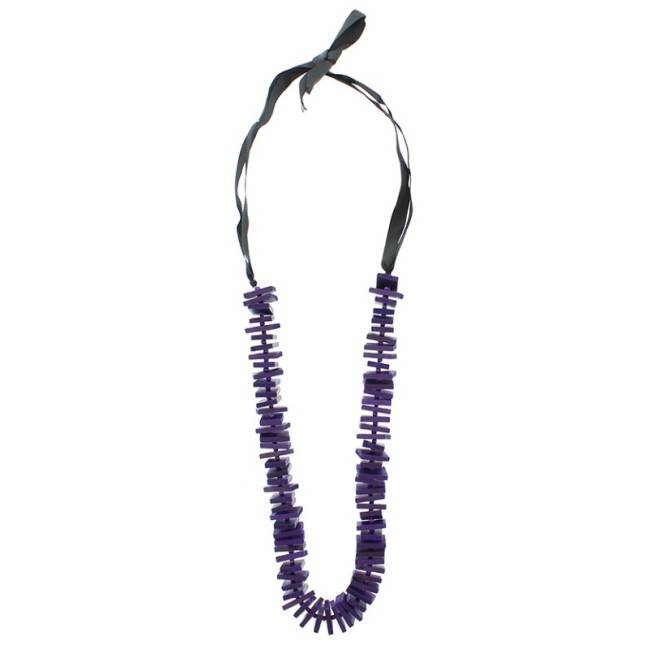 COLLAR LARGO CUENTAS MADERA