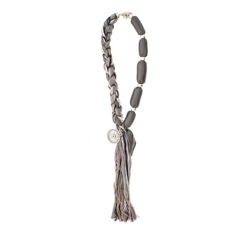 METAL FABRIC LONG NECKLACE