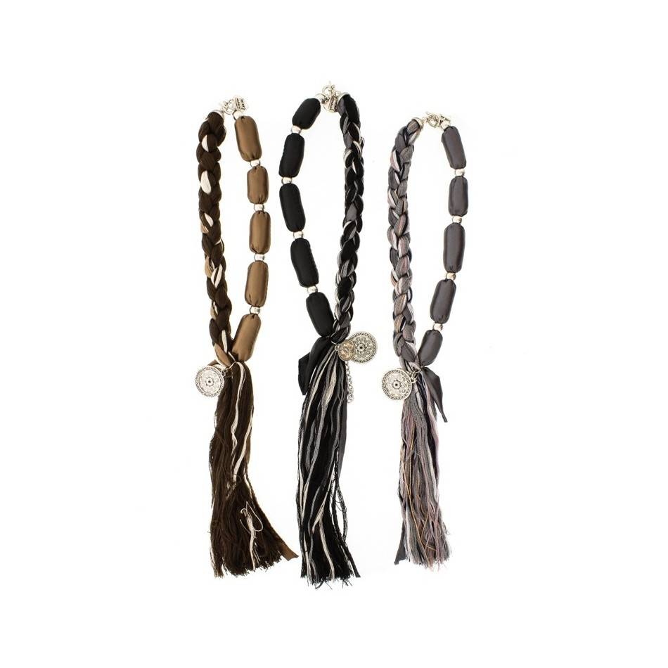 METAL FABRIC LONG NECKLACE