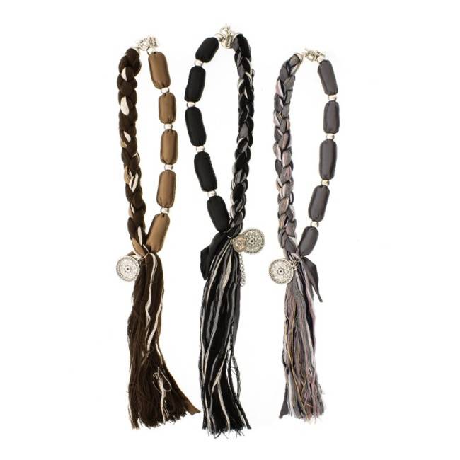 METAL FABRIC LONG NECKLACE