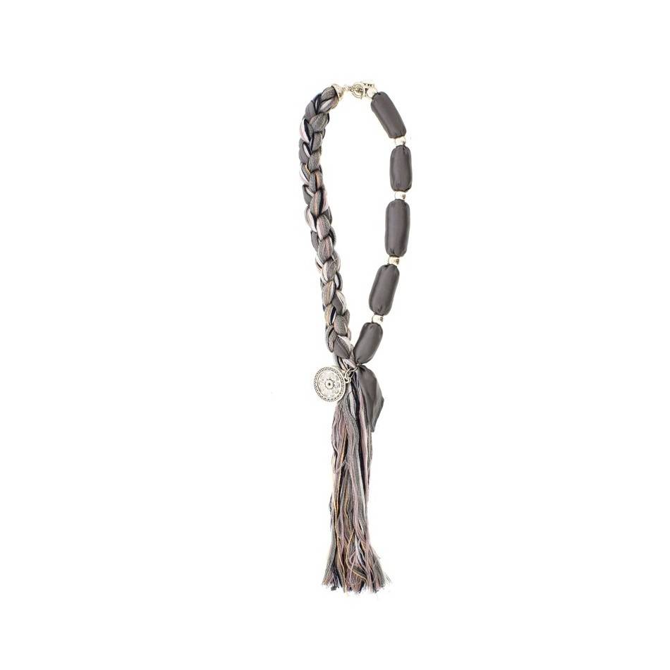 METAL FABRIC LONG NECKLACE