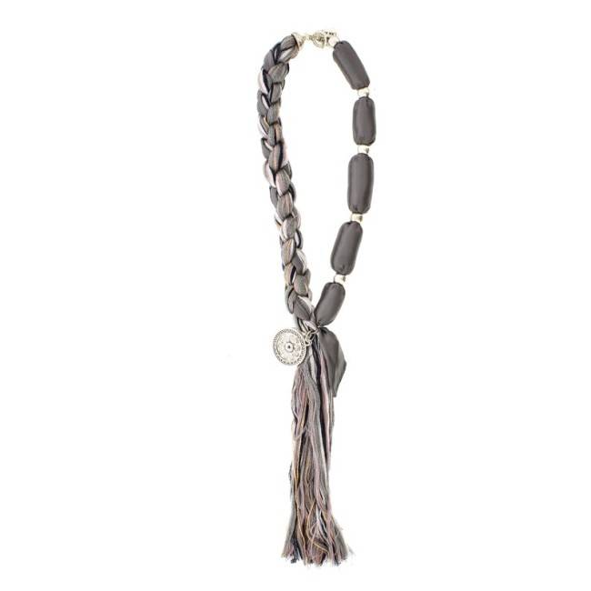 METAL FABRIC LONG NECKLACE
