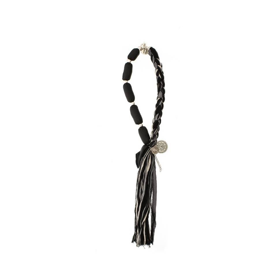 METAL FABRIC LONG NECKLACE