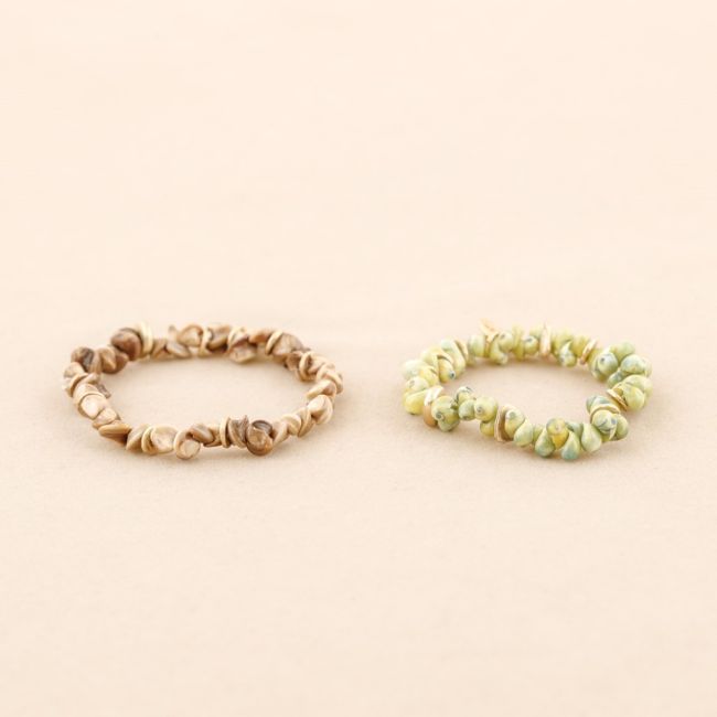 METAL NACRE BEADS ELASTIC BRACELET