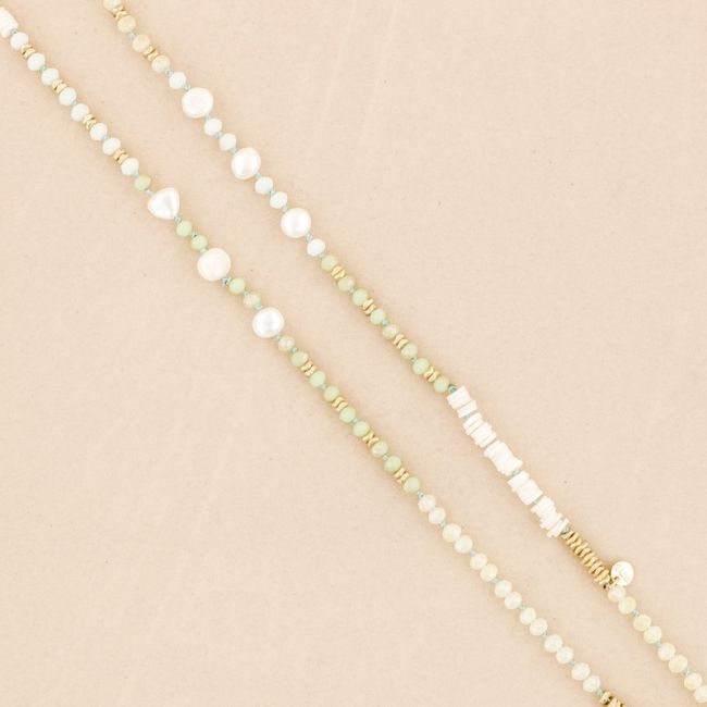 NACRE CRYSTAL BEADS LONG NECKLACE