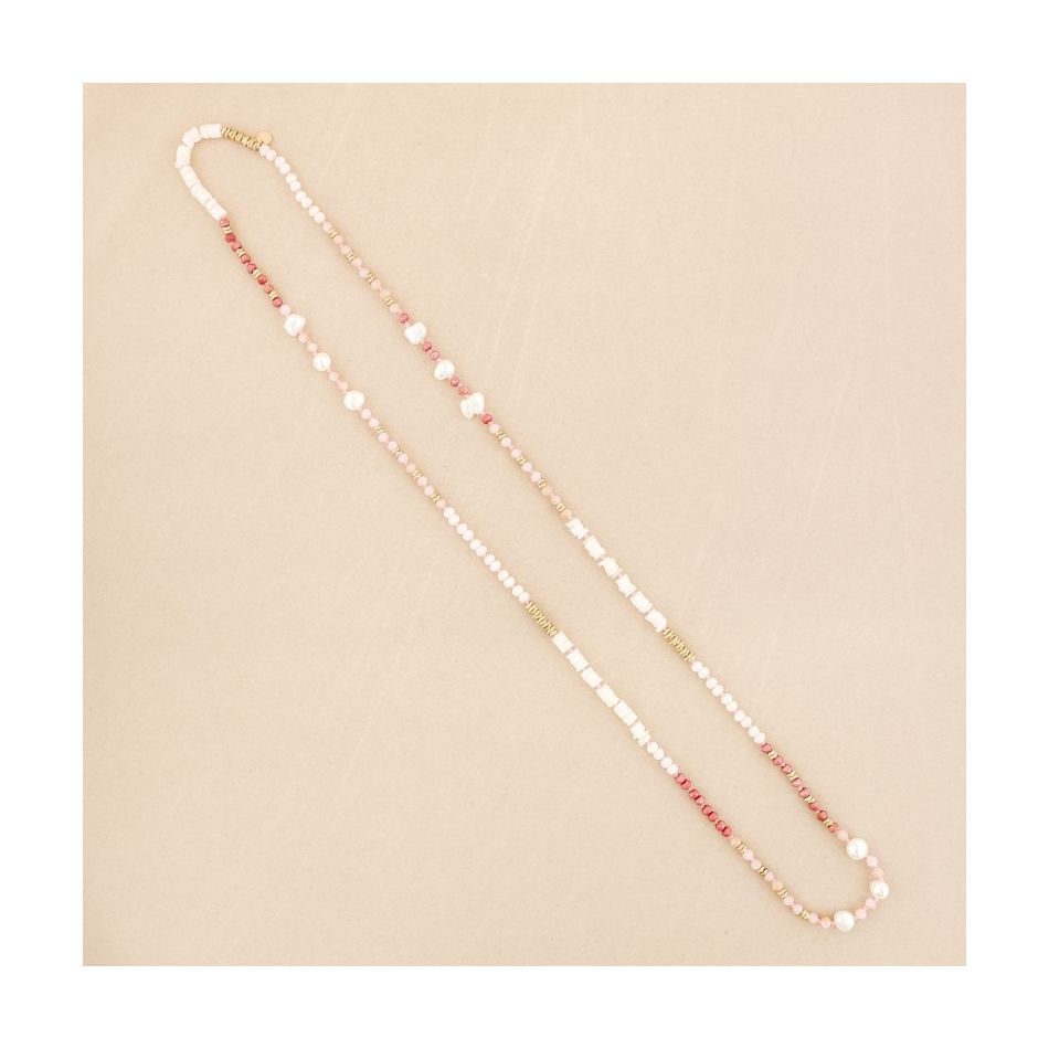 NACRE CRYSTAL BEADS LONG NECKLACE
