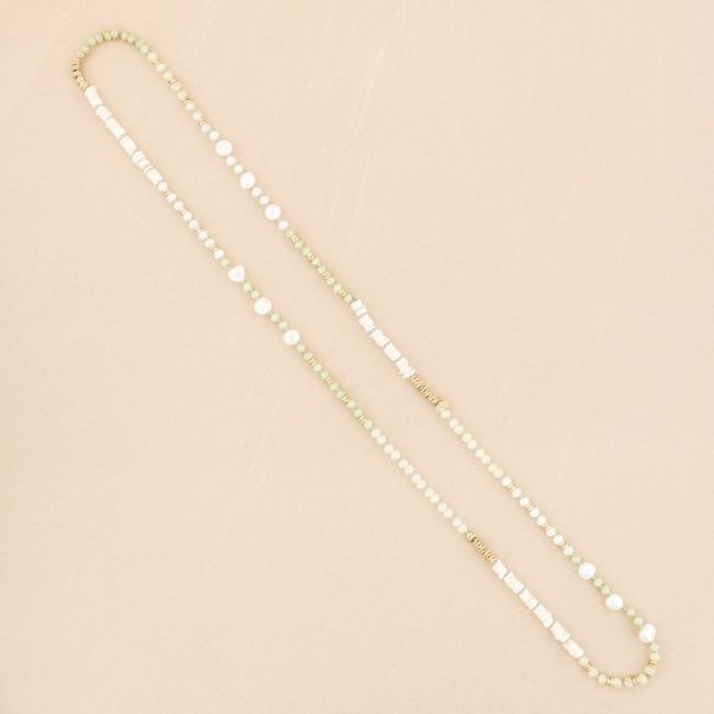 NACRE CRYSTAL BEADS LONG NECKLACE